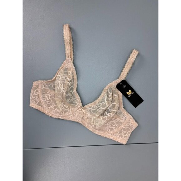Wacoal women's 32D beige beyond basic underwire bra unlined lace casual NWT - Picture 1 of 5
